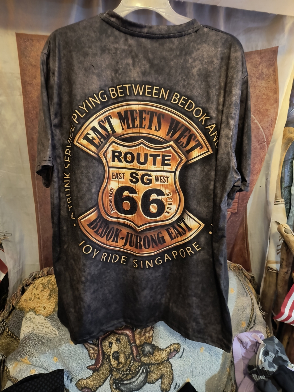 Route 66 Graphic Short Sleeve Tee - Black with Orange Accent XL